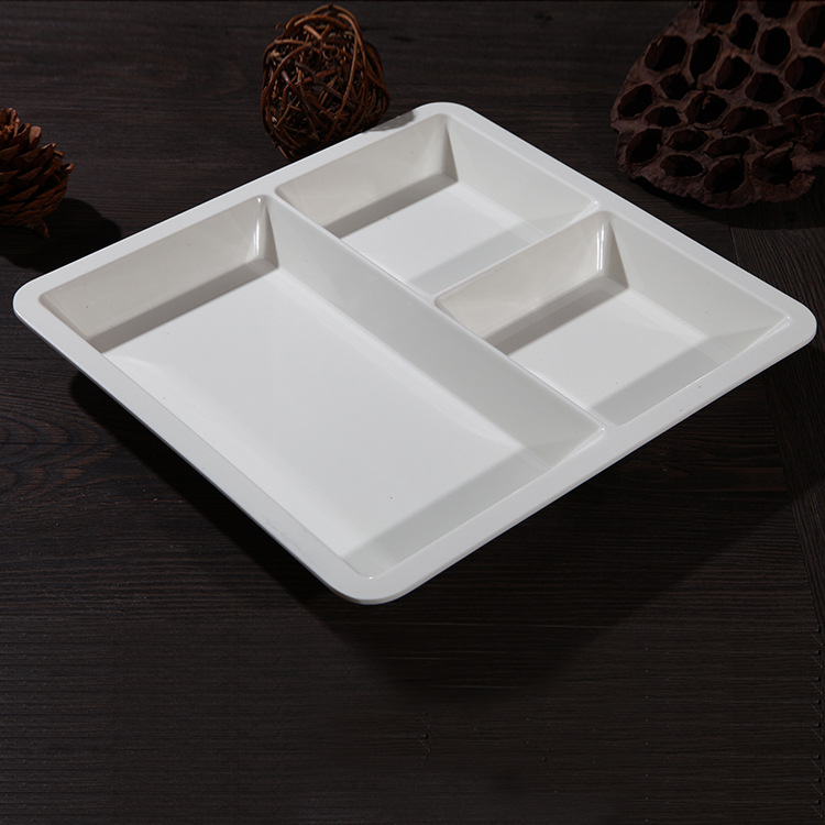White Divided Melamine Serveware